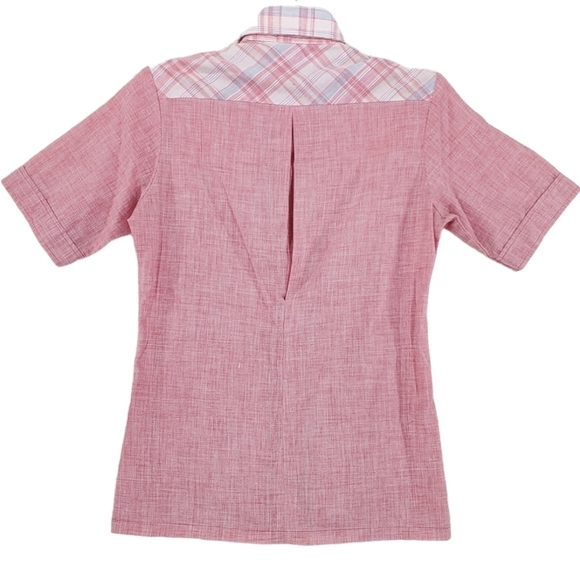 Vtg 60s Shirt Men S 14 14.5 Button Up SS Solid Plaid Western H.I.S. 2 Pocket - Picture 5 of 13